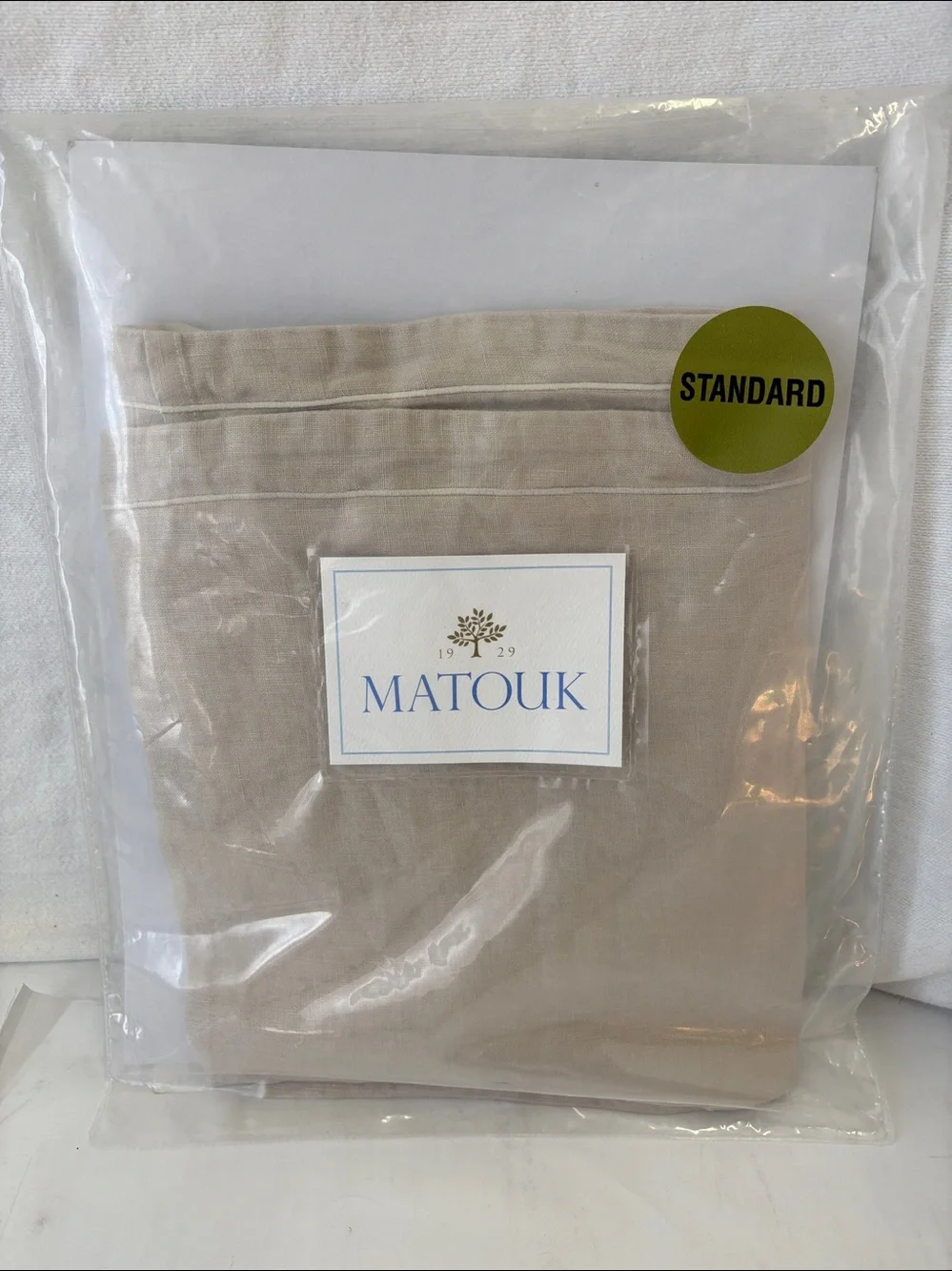 Matouk Porto Standard Linen Oat Sham